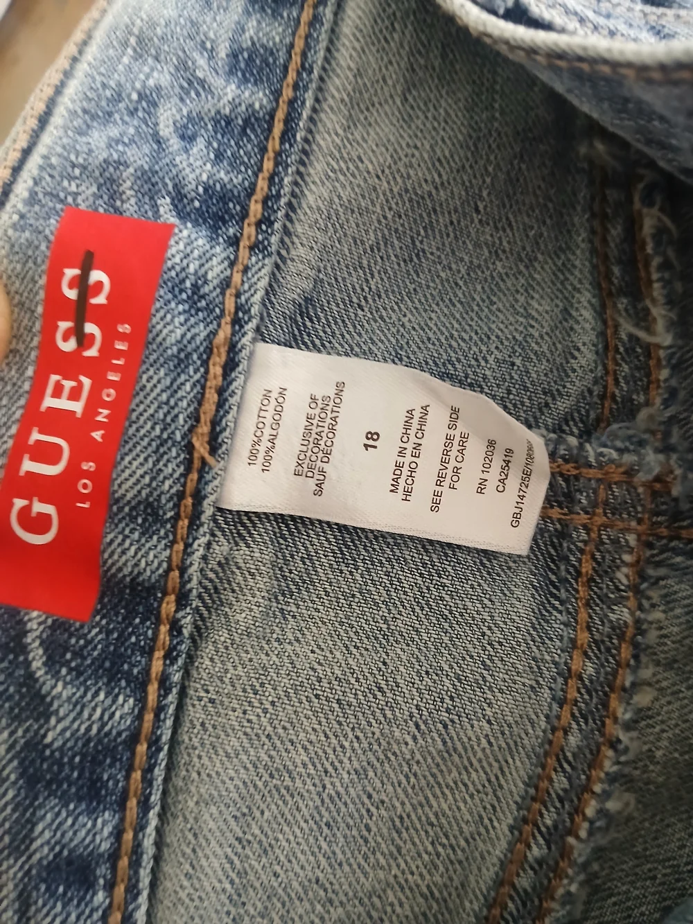 GUESS Men’s Distressed Light Blue Slim Straight Jeans - Picture 9 of 9